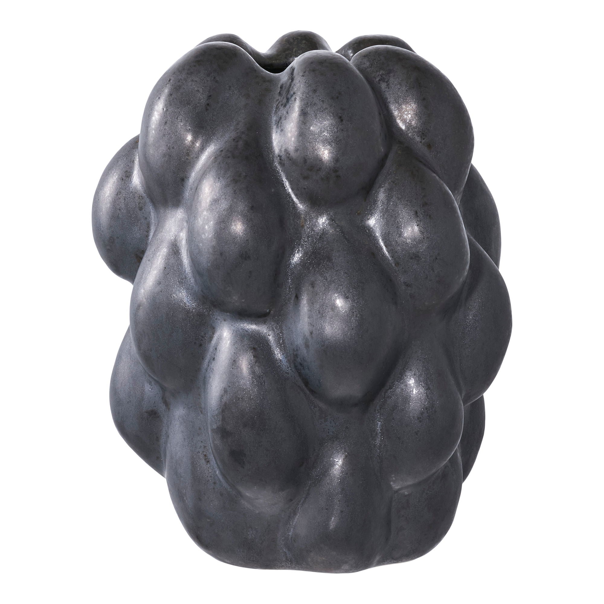 Vase “Soma” – Keramik, schwarz, 14 × 15 × 19 cm